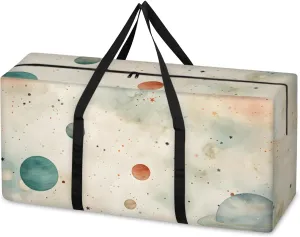 Colorful Galaxy Extra Large Moving Bags Heavy Duty Storage Bags Graffiti Galaxy Cloth Wrap Around Handles Double Zipper Reusable Convenient Foldable Storage Tote for Travel Camping Space Save