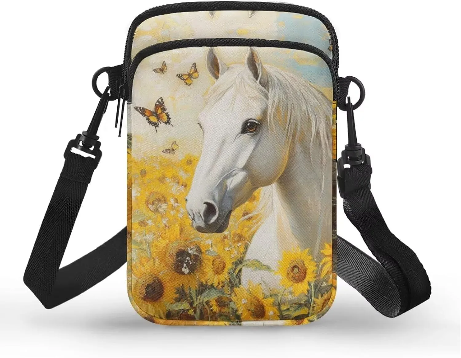 Crossbody Bag with Zipper Closure, Unisex Adult Small Messenger Bags Cell Phone Pouch