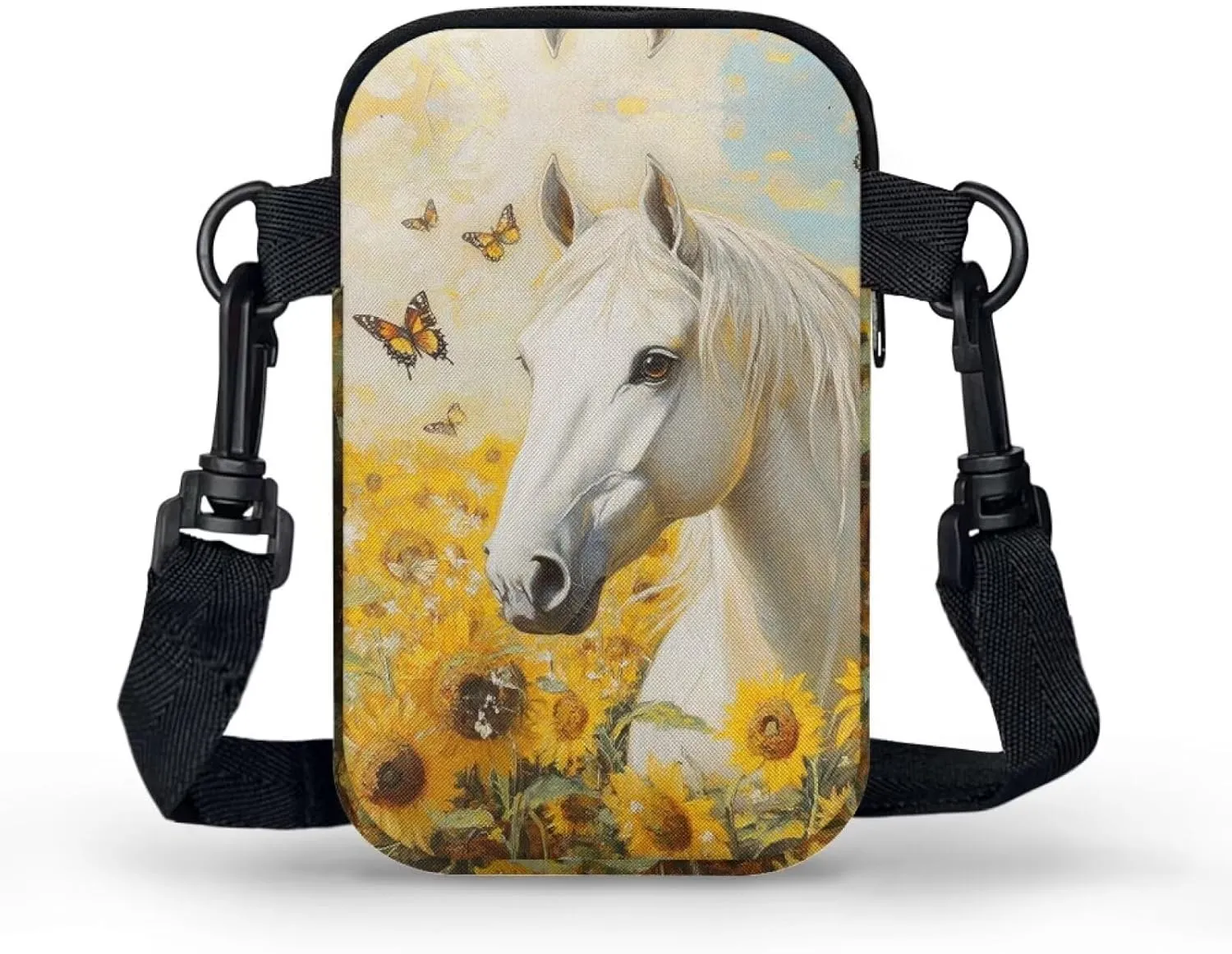 Crossbody Bag with Zipper Closure, Unisex Adult Small Messenger Bags Cell Phone Pouch