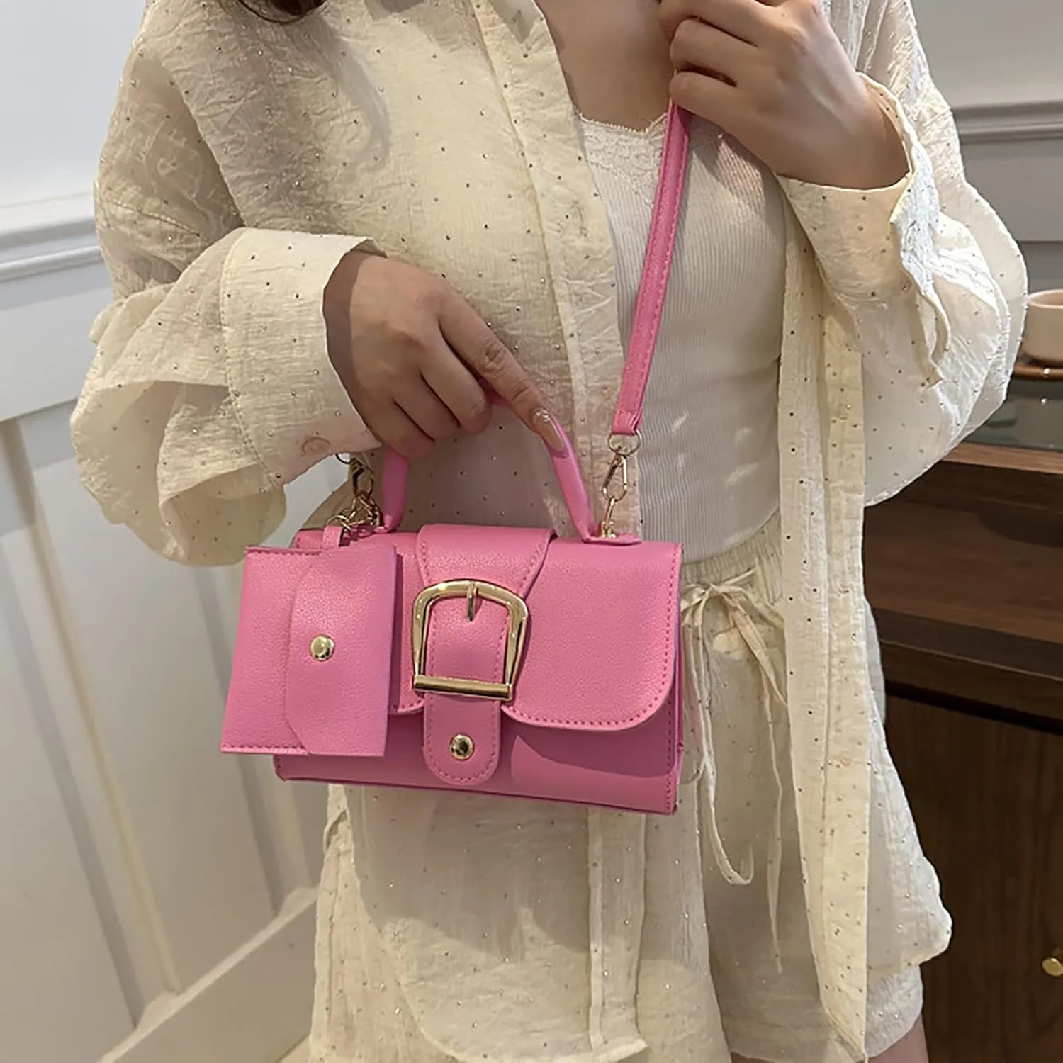 Crossbody Bags for Women Color Small Square Bag Simple Retro Handbag Trendsetter Stylish Child Bag Body Single Shoulder