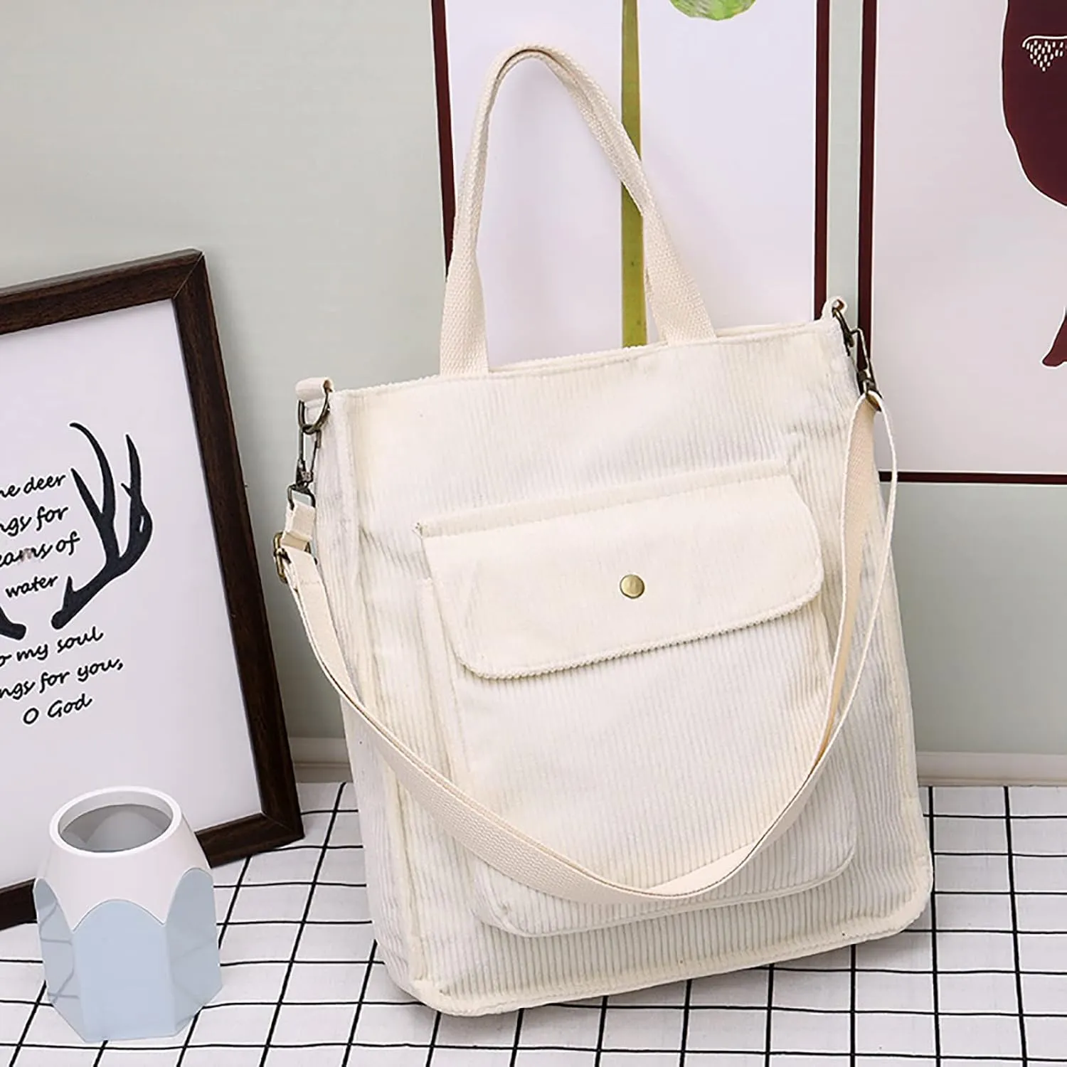 Crossbody Bags for Women Corduroy Tote Bag Women Shoulder Bag Casual Top Handle Ladies Handbags