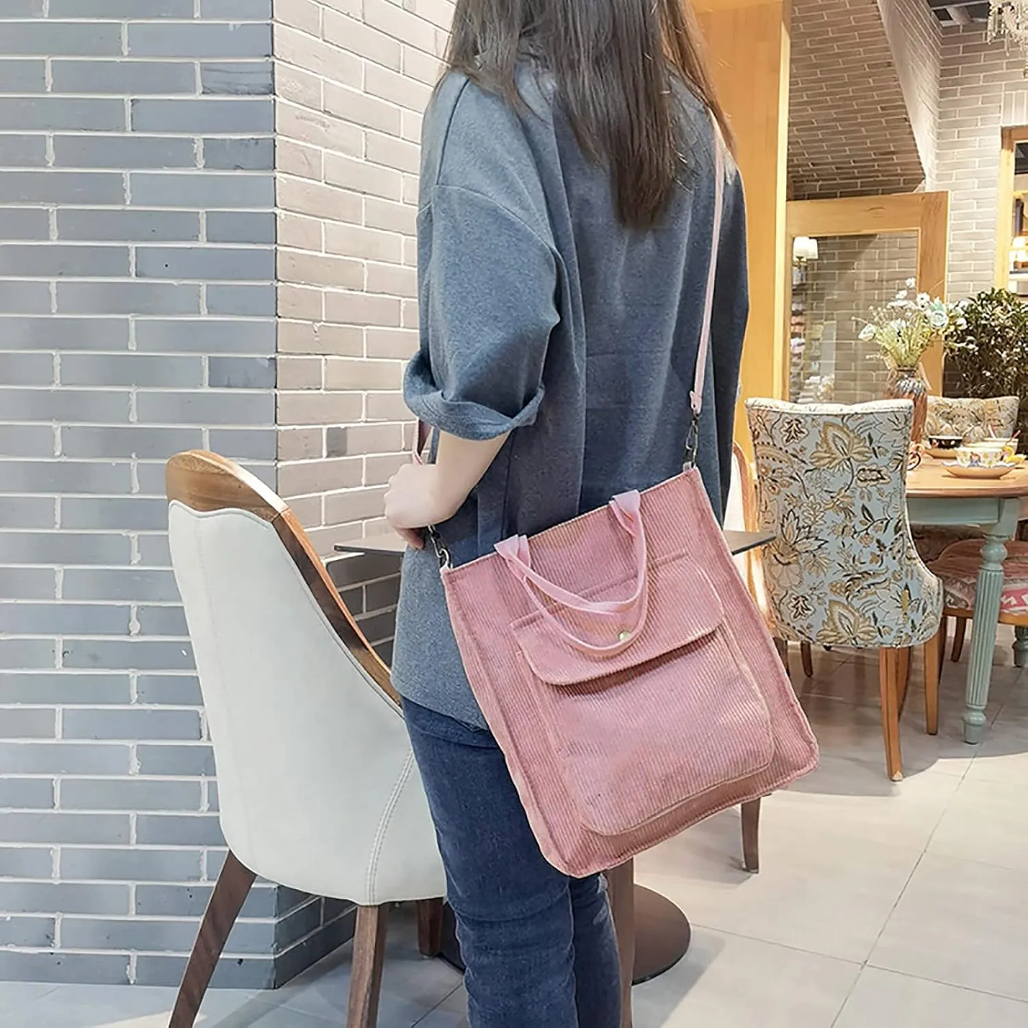 Crossbody Bags for Women Corduroy Tote Bag Women Shoulder Bag Casual Top Handle Ladies Handbags