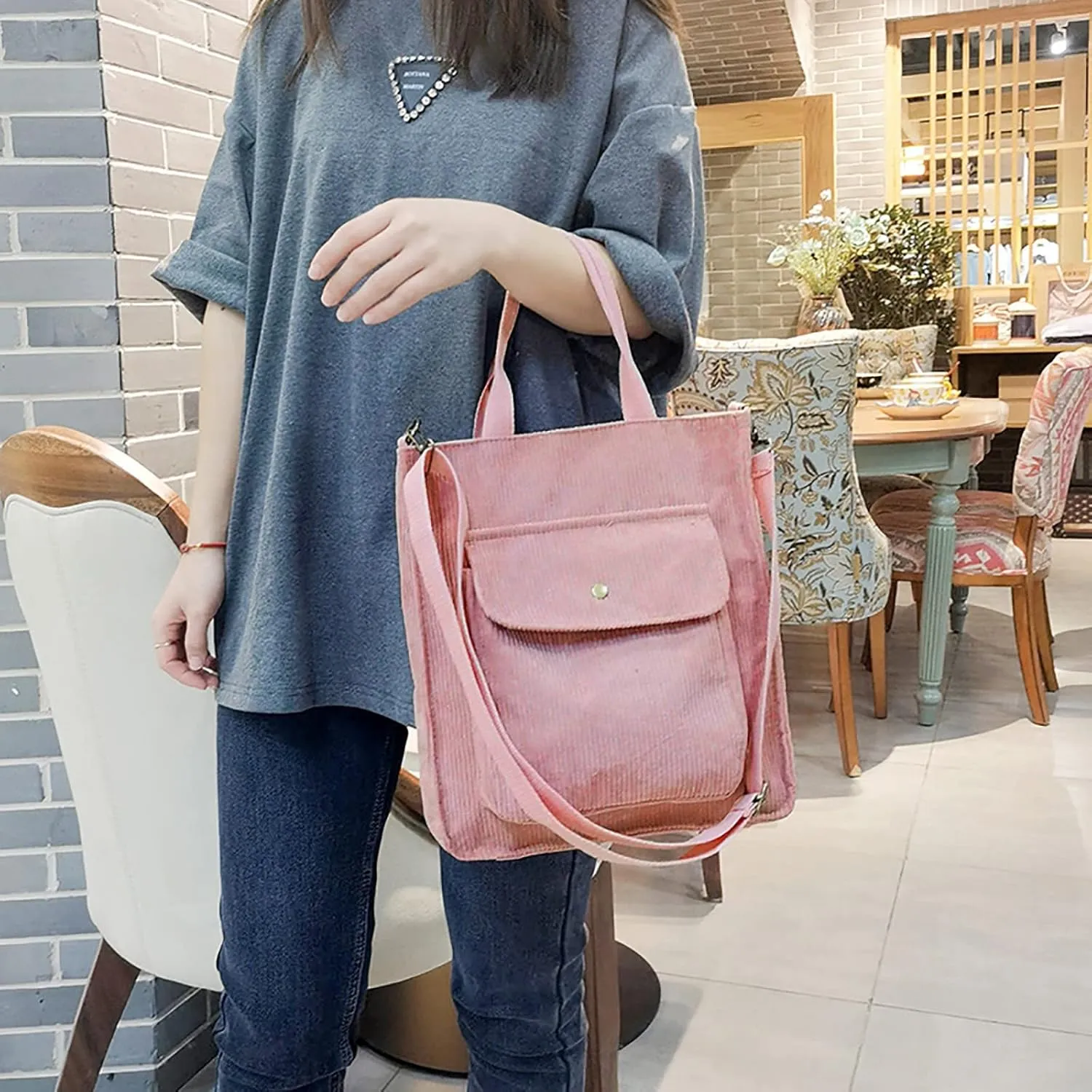 Crossbody Bags for Women Corduroy Tote Bag Women Shoulder Bag Casual Top Handle Ladies Handbags