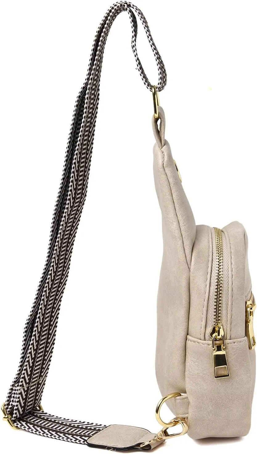 Crossbody Bags for Women Fashion Chest Bag Soft Leather Texture Crossbody Bag Large Capacity Simple Retro