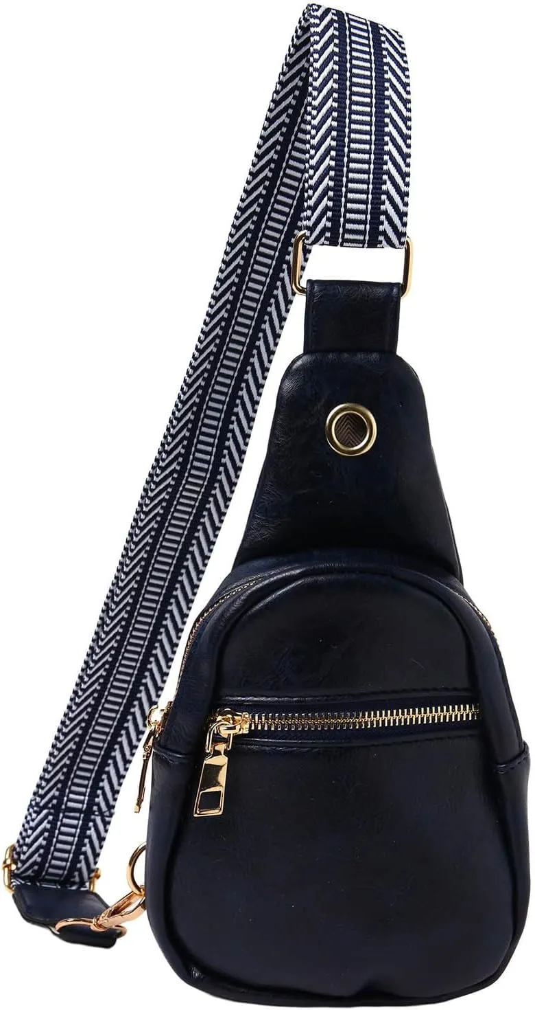 Crossbody Bags for Women Fashion Chest Bag Soft Leather Texture Crossbody Bag Large Capacity Simple Retro