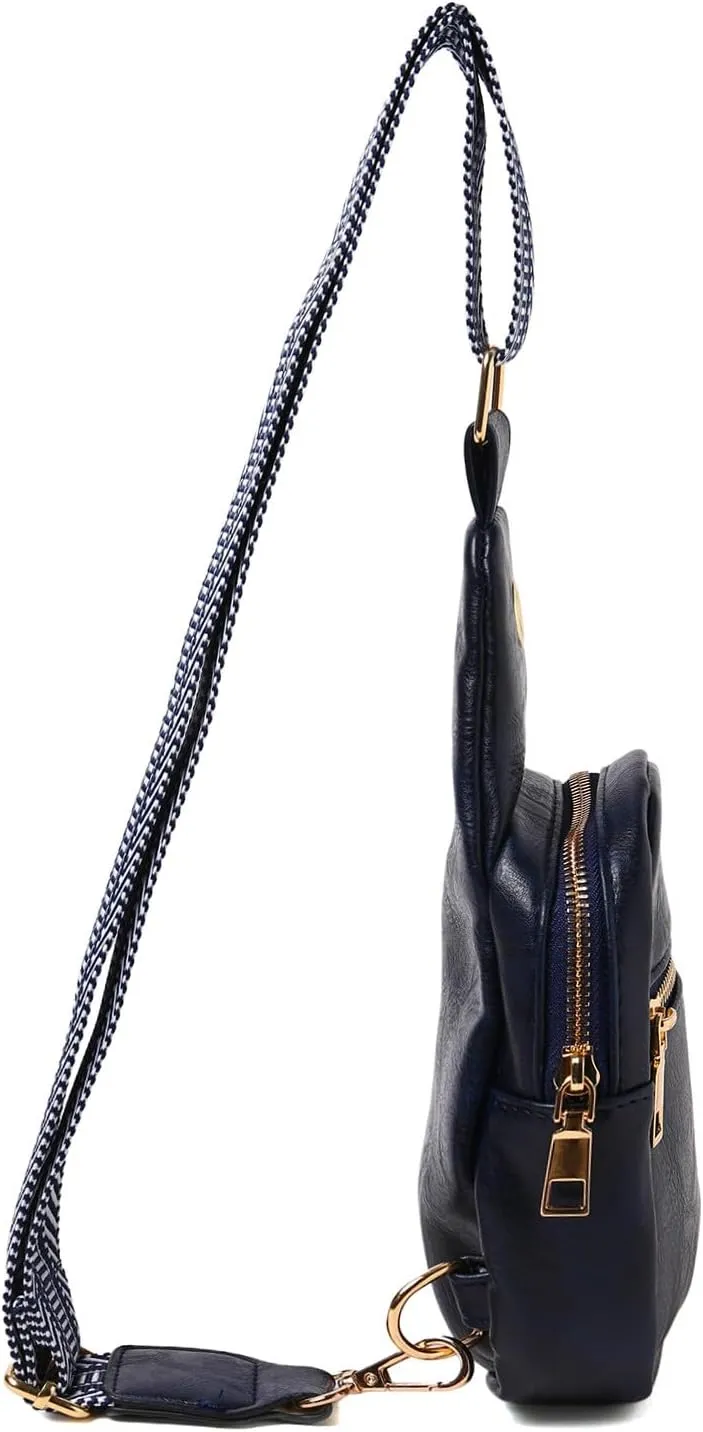 Crossbody Bags for Women Fashion Chest Bag Soft Leather Texture Crossbody Bag Large Capacity Simple Retro