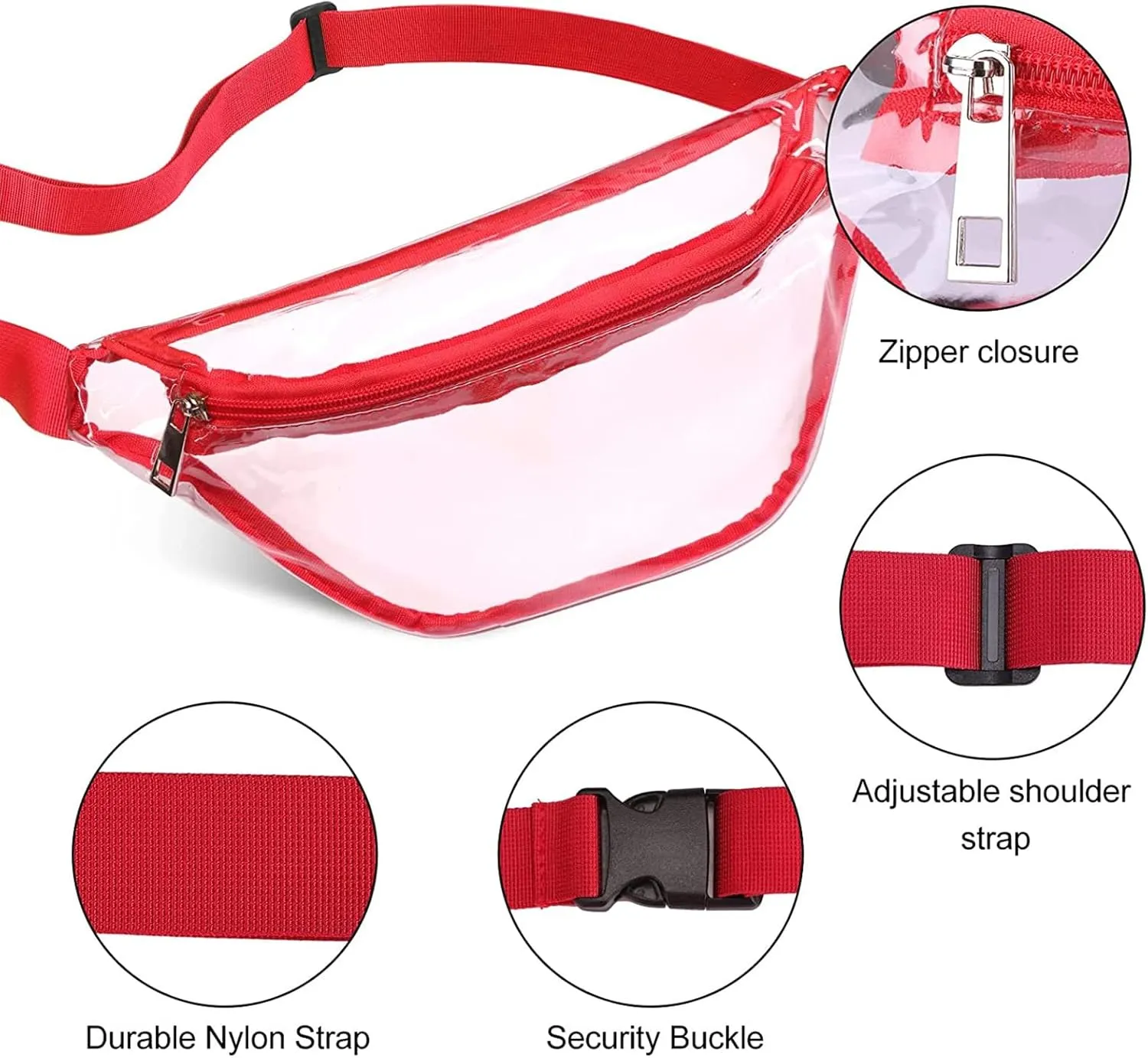 Crossbody Bags for Women Waist Bag Clear Fanny Pack Women Small Clear Waist Bag Cute Pack With Adjustable