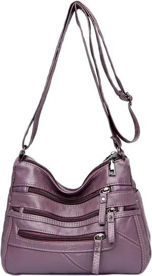 Crossbody Crescent Bags for Women Waterproof Nylon Crossbody Bags for Woman Trendy Clear Bag for Stadium Events(Purple)