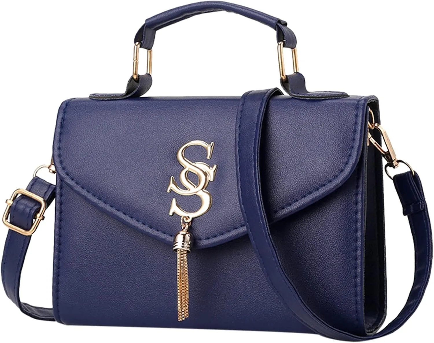 Crossbody Purses For Women Casual Crossbody Bags Adjustable Strap Shoulder Bag With Tassel Purses (Dark Blue, One Size)