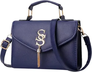 Crossbody Purses For Women Casual Crossbody Bags Adjustable Strap Shoulder Bag With Tassel Purses (Dark Blue, One Size)