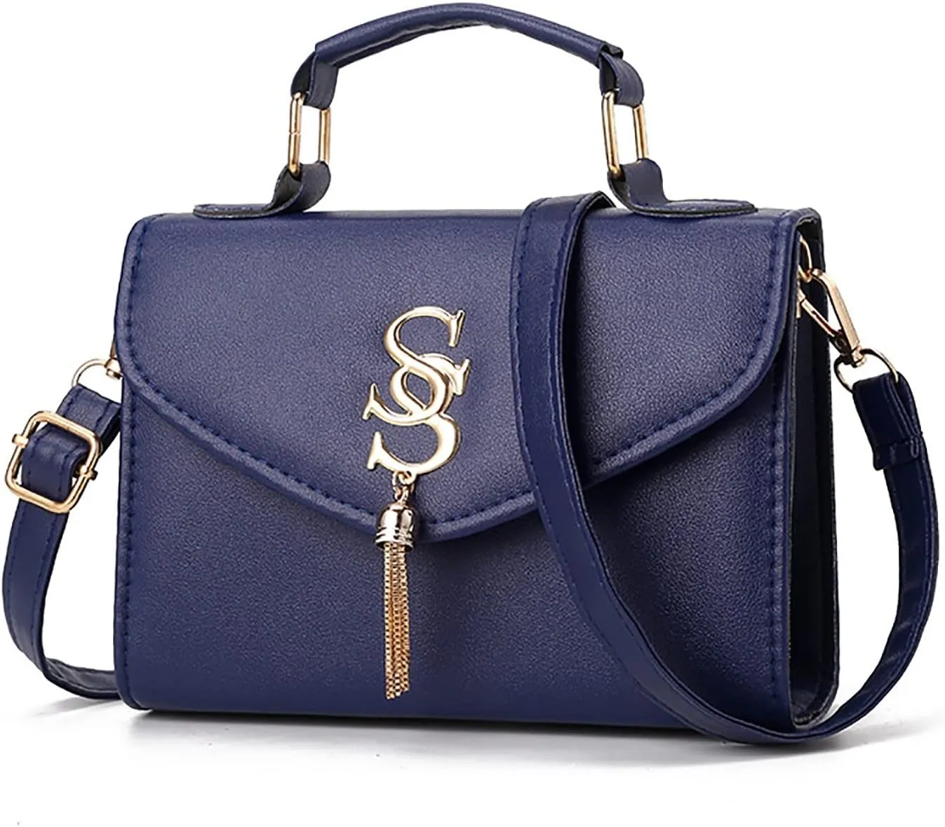 Crossbody Purses For Women Casual Crossbody Bags Adjustable Strap Shoulder Bag With Tassel Purses (Dark Blue, One Size)