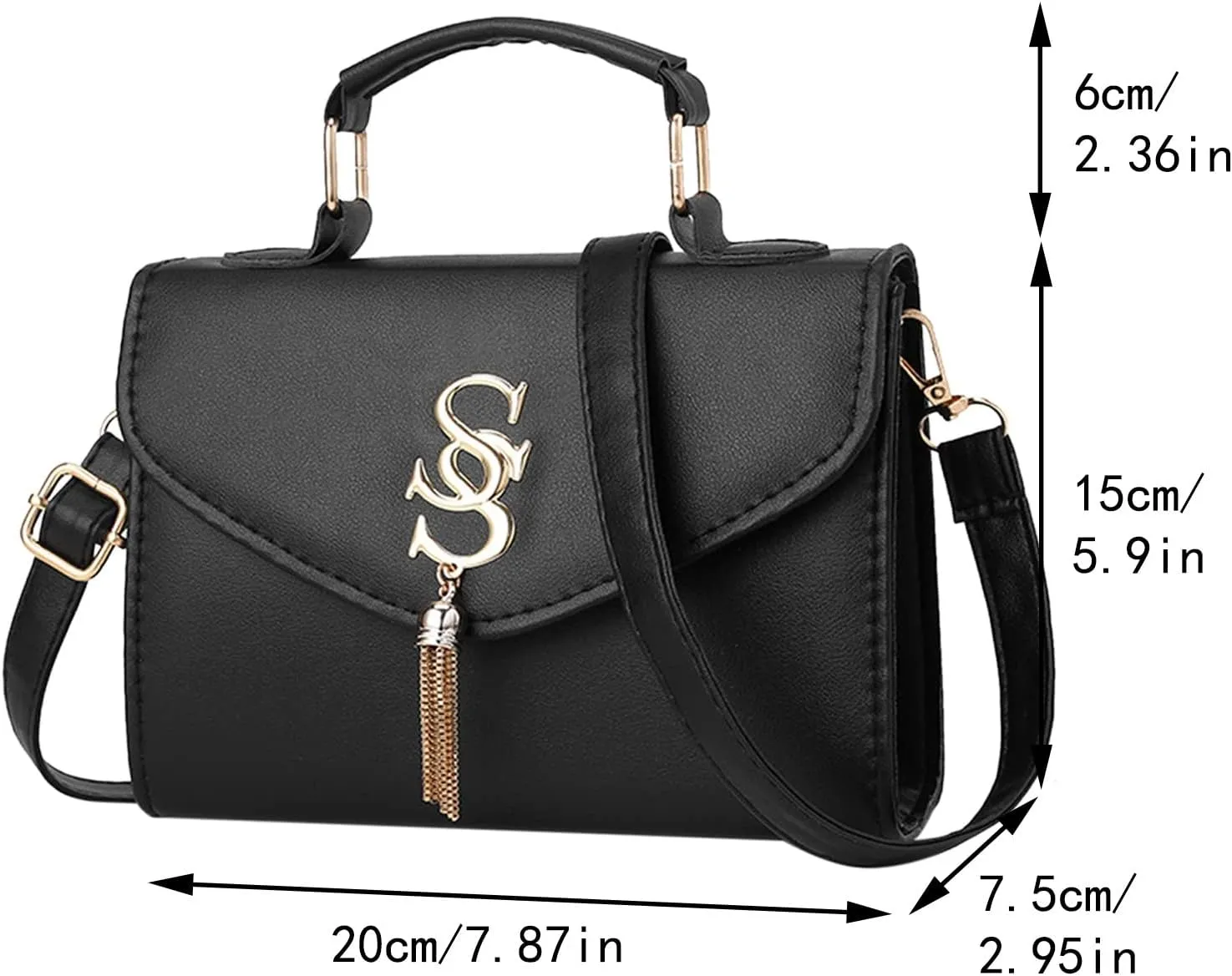 Crossbody Purses For Women Casual Crossbody Bags Adjustable Strap Shoulder Bag With Tassel Purses for (Grey, One Size)