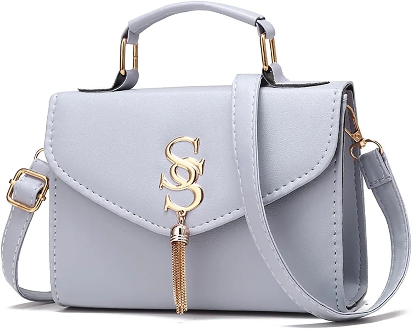 Crossbody Purses For Women Casual Crossbody Bags Adjustable Strap Shoulder Bag With Tassel Purses for (Grey, One Size)