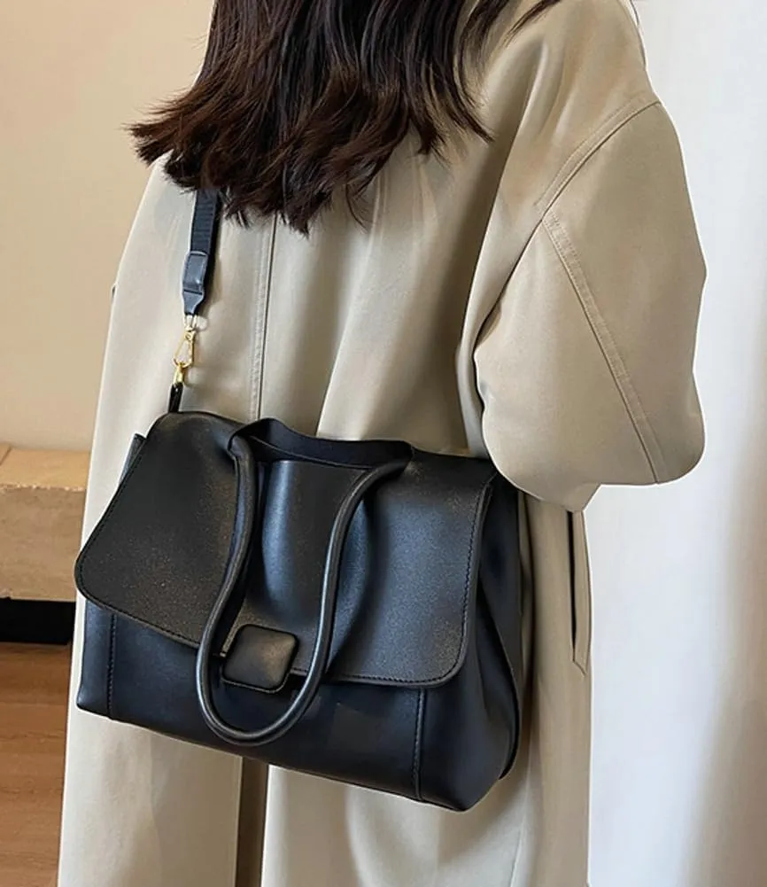 Crossbody Shoulder Bag for Women Soft Vegan Leather Tote Purse Trendy Handbags Work Messenger Bag Satchels