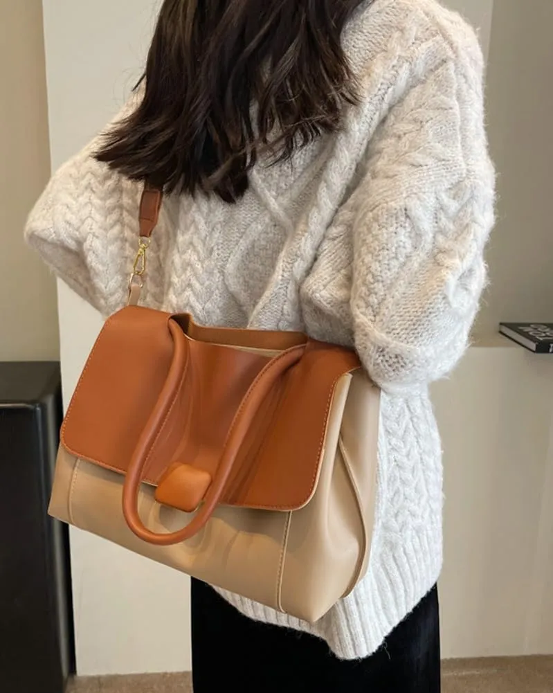 Crossbody Shoulder Bag for Women Soft Vegan Leather Tote Purse Trendy Handbags Work Messenger Bag Satchels