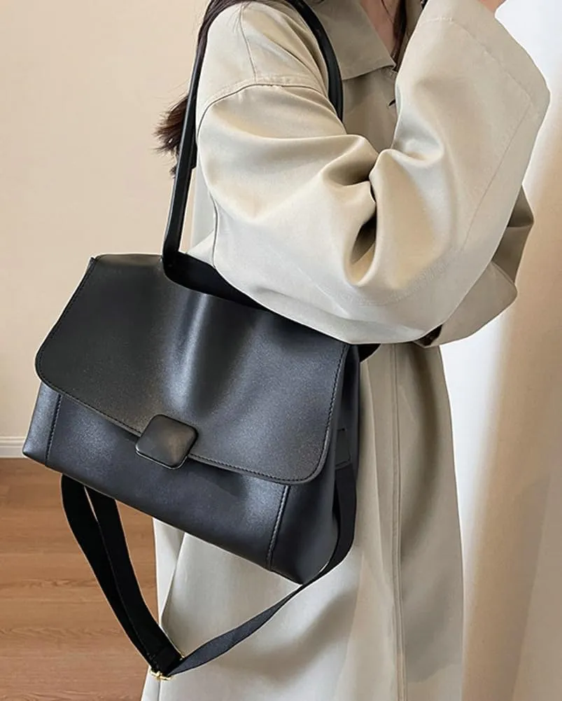 Crossbody Shoulder Bag for Women Soft Vegan Leather Tote Purse Trendy Handbags Work Messenger Bag Satchels