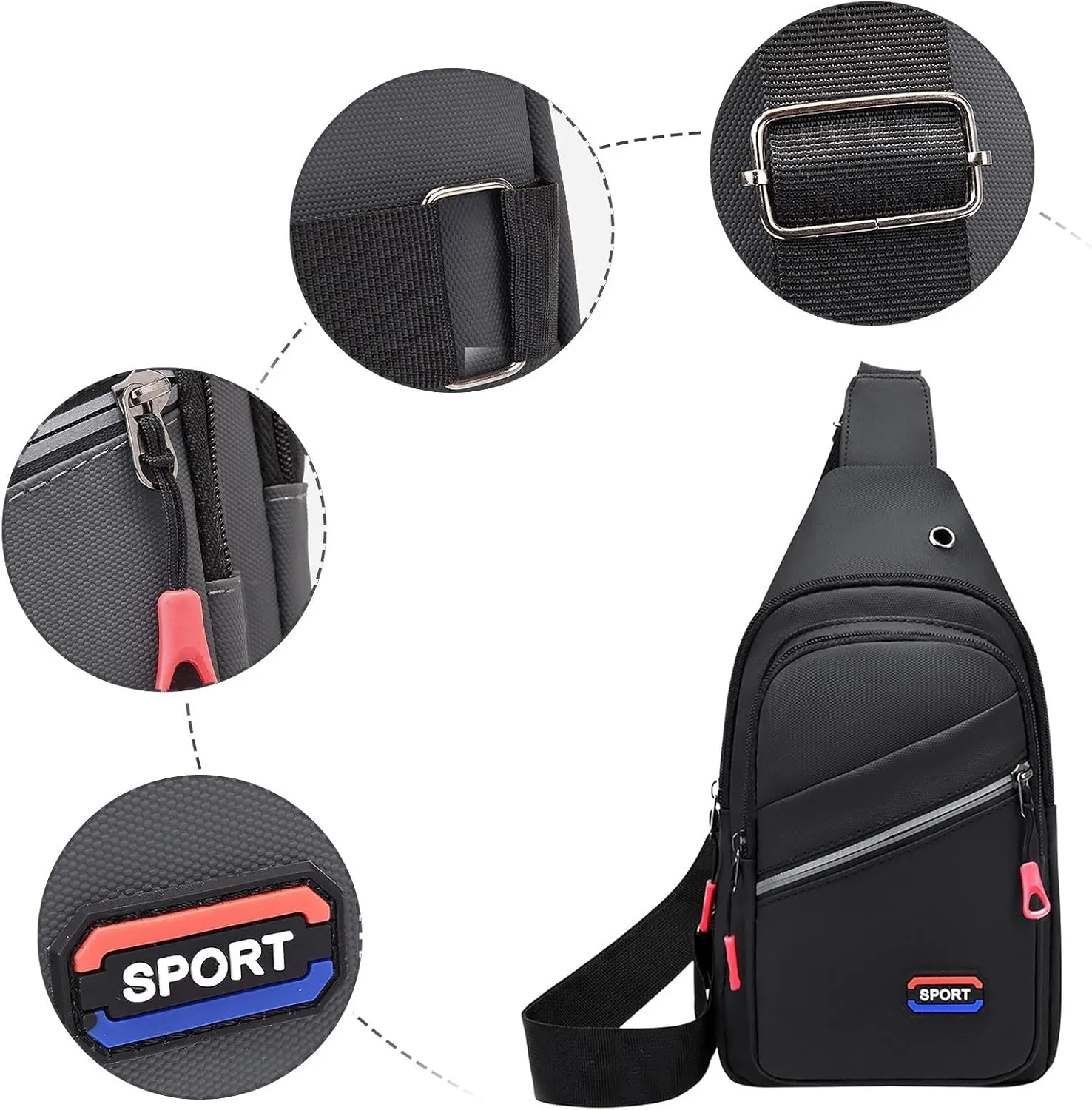 Crossbody Sling Backpack New Fashionable Layer Crossbody Bag Lightweight Nylon Sport Running Hiking Bag
