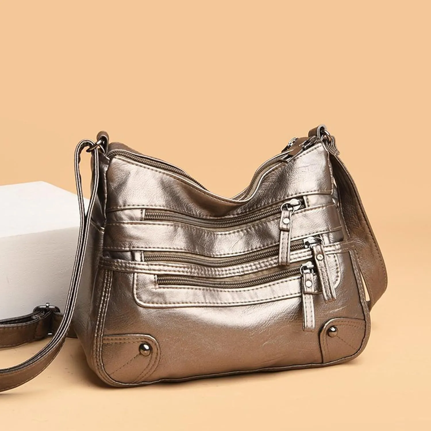 Crossbody Zipper Bag Women Bags Fashionable Middle Mother Bags Large Capacity Shoulder Crossbody Casual