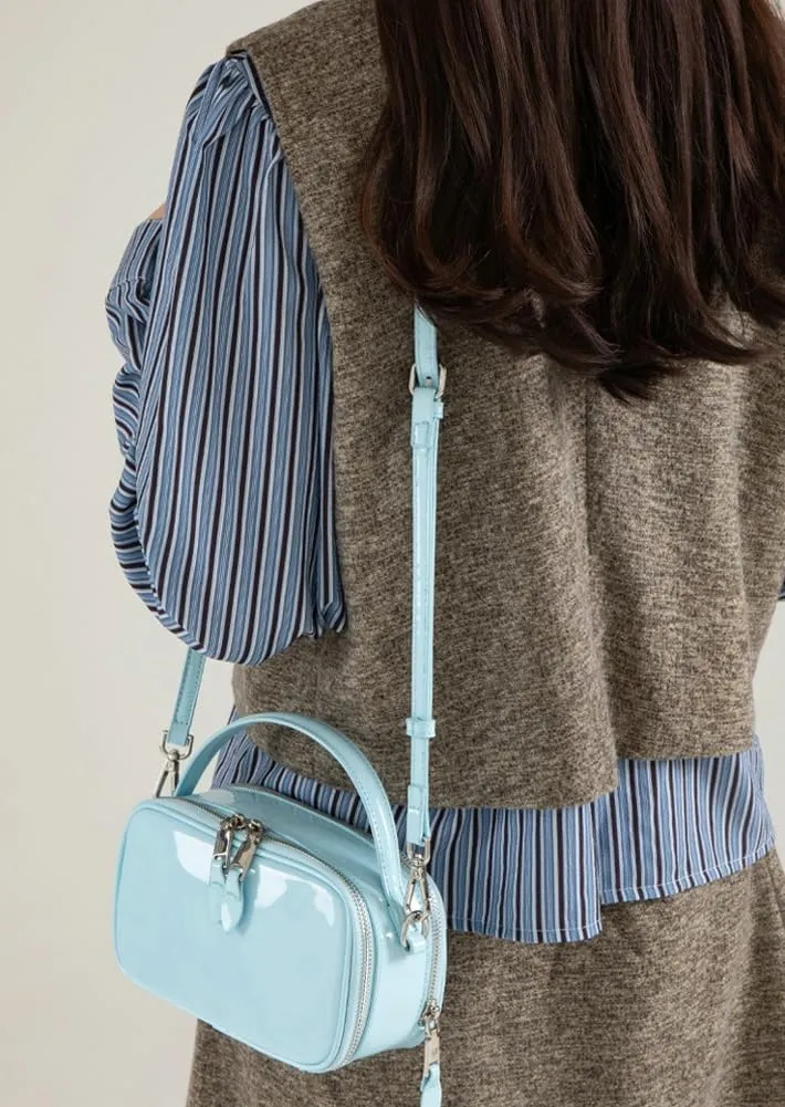 Cute Glossy Vegan Leather Handnag Purse for Women Small Tote Crossbody Bag Y2k Shoulder Satchels 2025