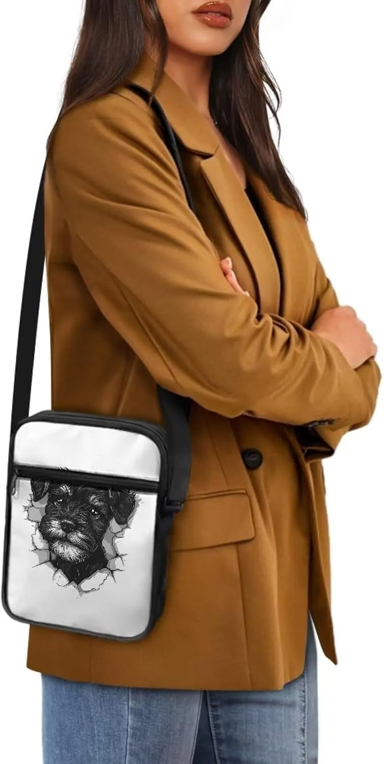 Dog Print Women's Crossbody Bags Waterproof Shoulder Bag Satchel Messenger Bags with Pockets