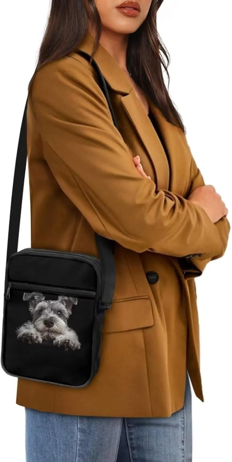 Dog Print Women's Crossbody Bags Waterproof Shoulder Bag Satchel Messenger Bags with Pockets