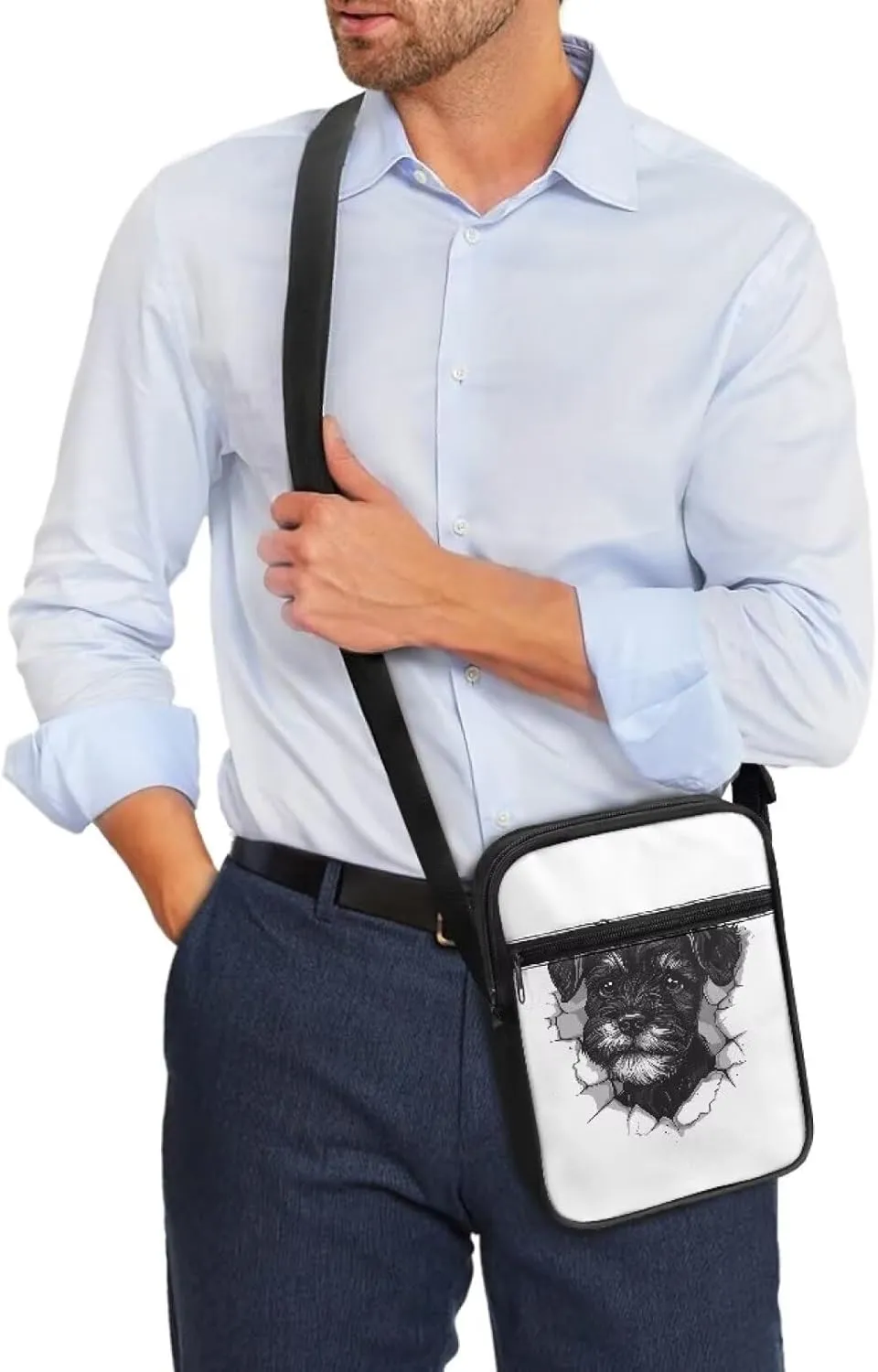Dog Print Women's Crossbody Bags Waterproof Shoulder Bag Satchel Messenger Bags with Pockets