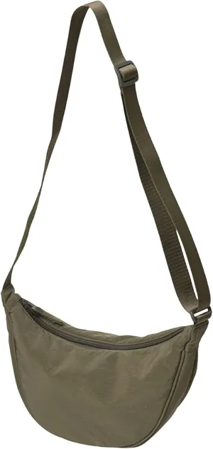 Dumpling Women Armpit Bags Nylon Simple Shoulder Bag Design Crossbody Bag Wax Canvas Messenger Bags (Green, One Size)