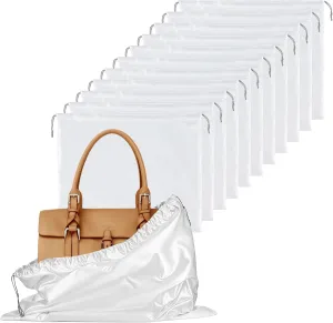 Dust Bags For Handbags 12 PCS Dust Proof Purse Storage Shoe Travel Portable Bag Cover With Drawstring Handbag Organization Covers Shoes Closet Organizer Cabinet for Packing Organizers Toiletry Bags