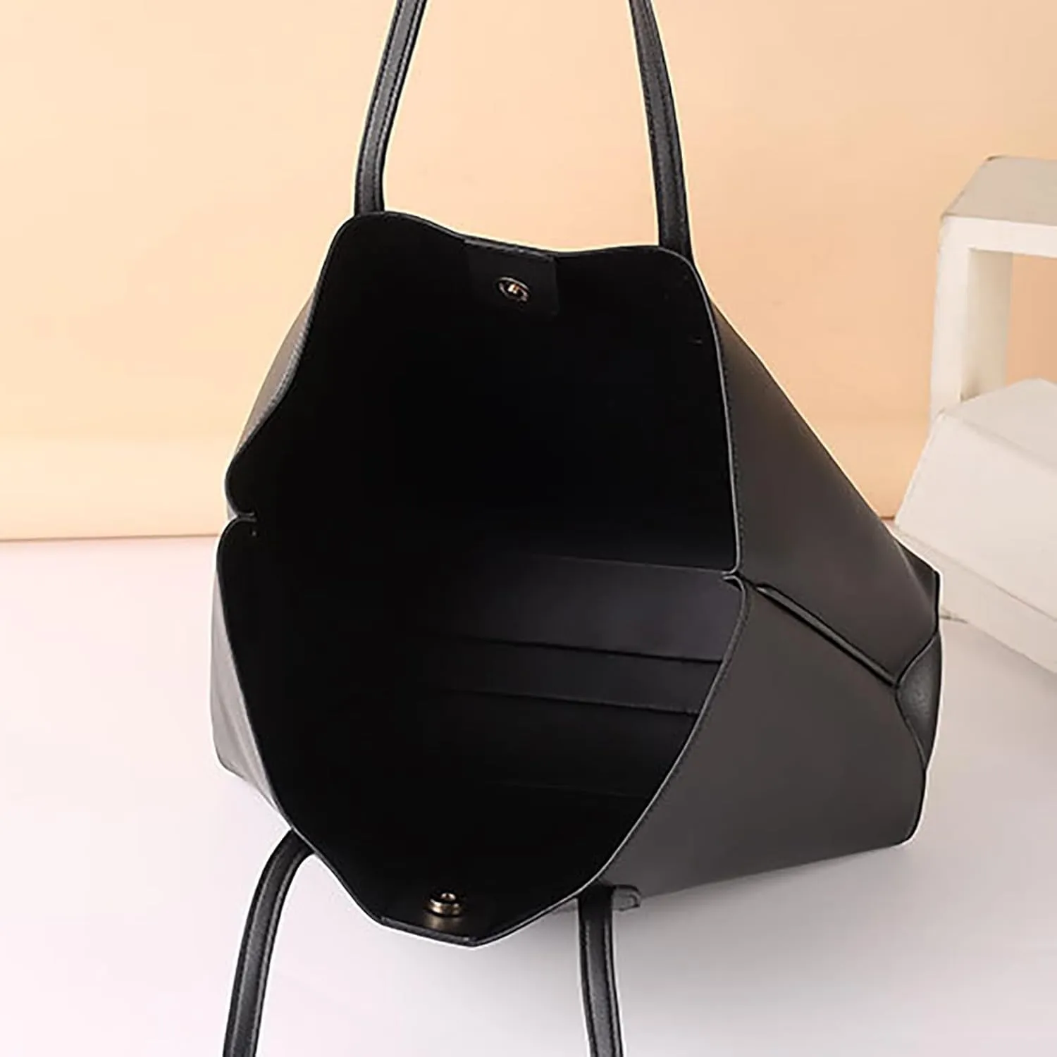 Elegant Satchel Bags for Women Lightweight Tote Shoulder Bags Satchel Black Purses Cute Spring Purse(Black)