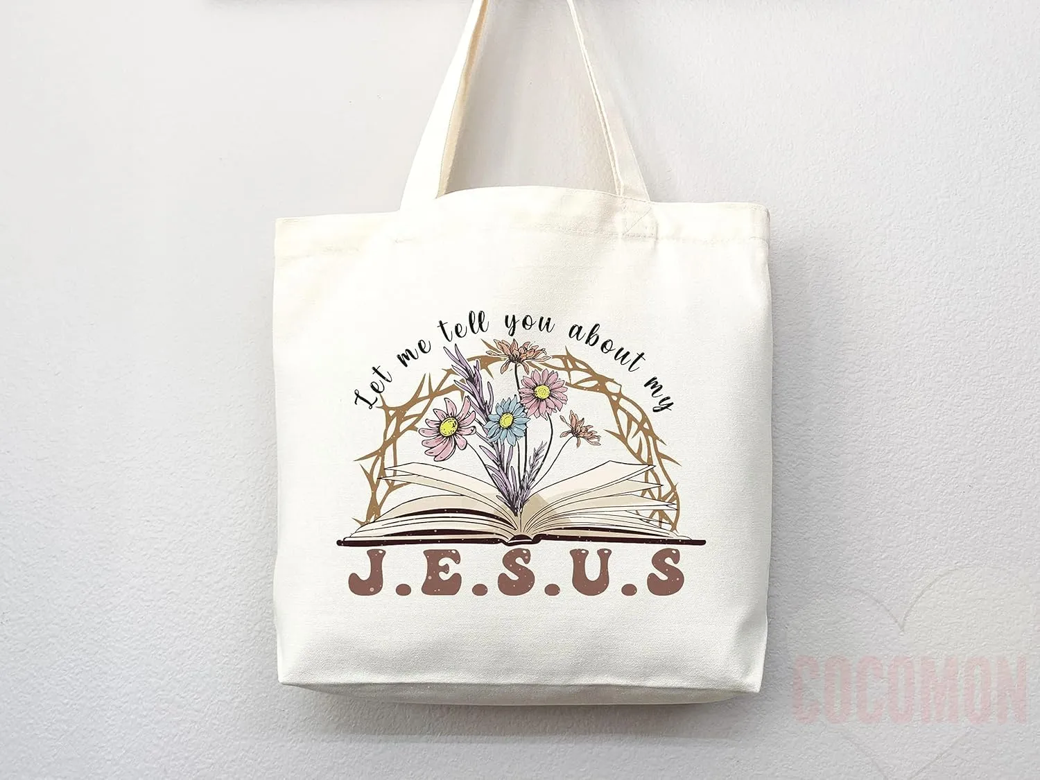 Faithful Christian Eco-Friendly Canvas Tote Bags - Inspirational Religious Totes, Bible Verses, Cross Designs, Church Gifts, Reusable Shopping Bags, Sustainable Carry-All (Tote Bag Only)