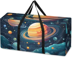Fantastic Galaxy Extra Large Moving Bags Heavy Duty Storage Bags Abstract Galaxy Cloth Wrap Around Handles Double Zipper Reusable Convenient Foldable Storage Tote for Travel Camping Space Save