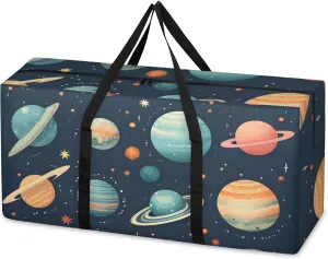 Fantastic Galaxy Extra Large Moving Bags Heavy Duty Storage Bags Mystical Galaxy Cloth Wrap Around Handles Double Zipper Reusable Convenient Foldable Storage Tote for Travel Camping Space Save