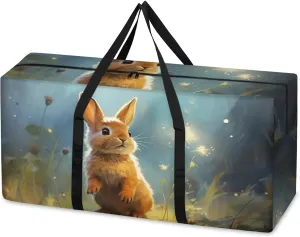Fantastic Rabbit Extra Large Moving Bags Heavy Duty Storage Bags Cloth Wrap Around Handles Double Zipper Reusable Convenient Foldable Storage Tote for Travel Camping Space Save