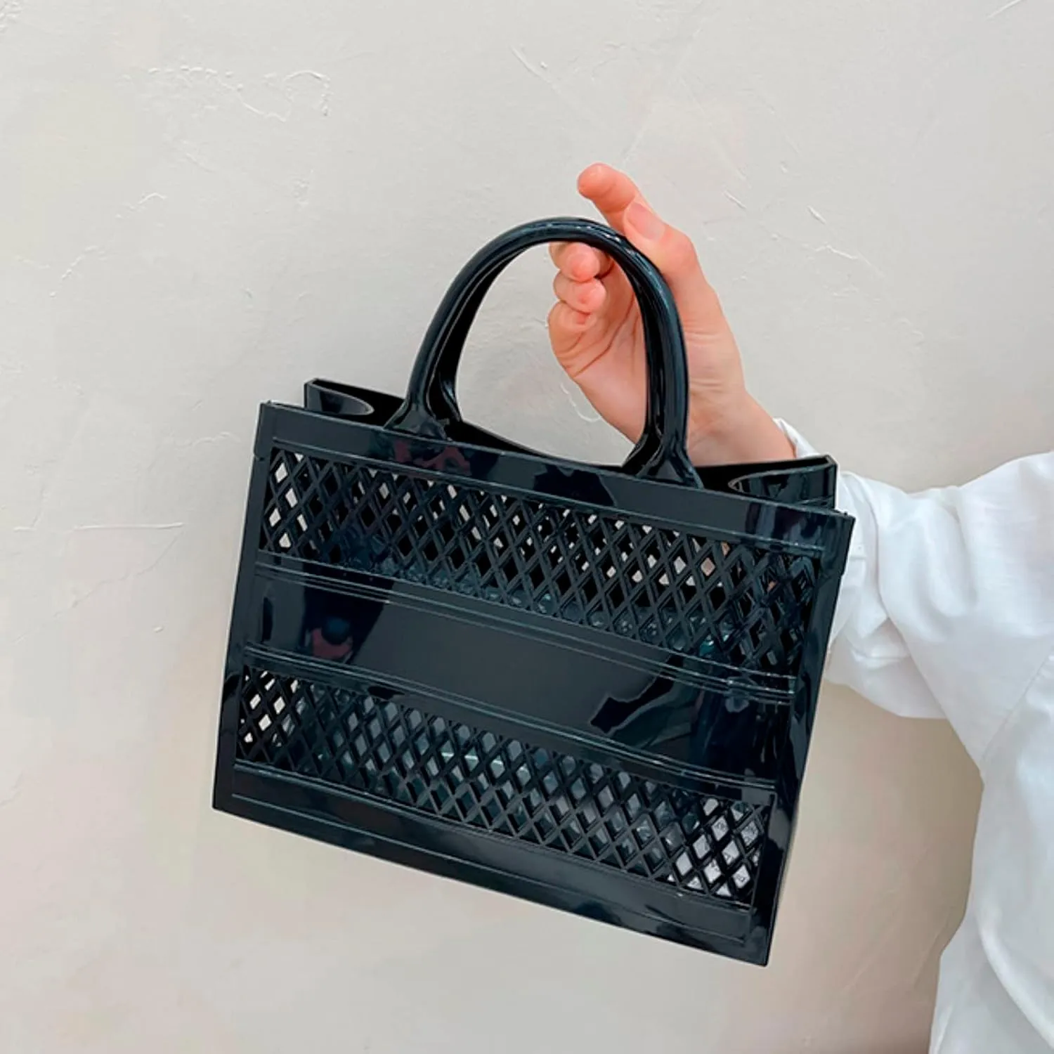 Fashion Big Capacity PVC Shopping Tote Bag Rubber Silicone Beach Bag Clutch Nails Coffin Shape Bags