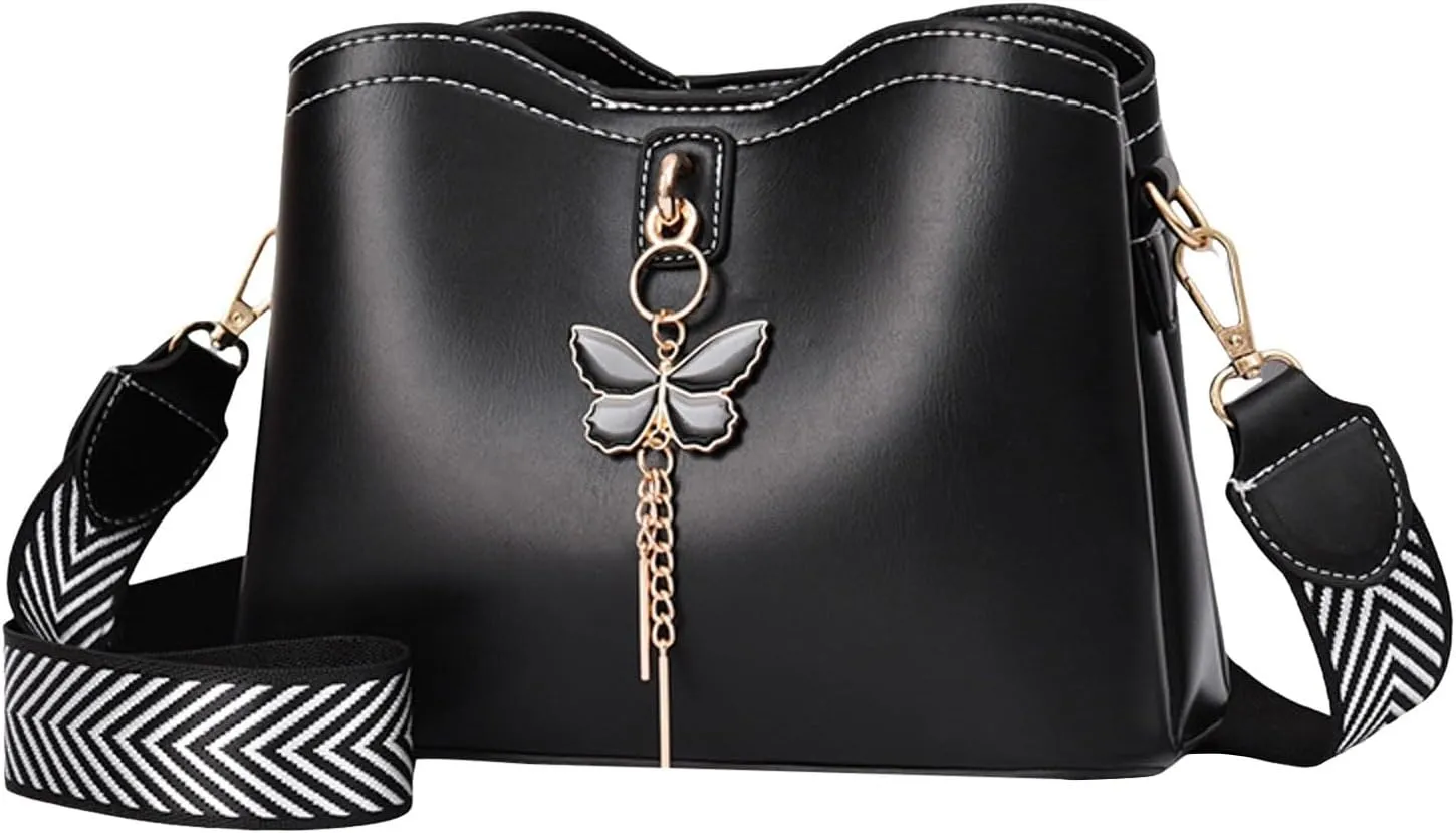 Fashionable And Versatile Women's Casual Bags Large Capacity Simple Solid Color Single Small Shoulder (Black, One Size)