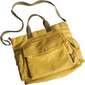 Faux Leather Purses Satchel for Women Women's Shoulder Bags Tote Satchel Fashion Bag with Compartments(Yellow)