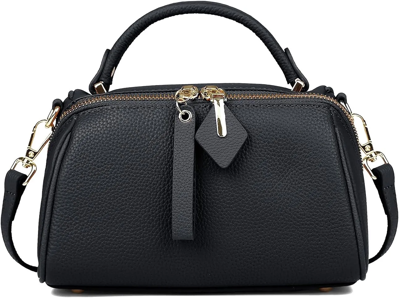 Genuine Leather Boston Bags for Women, Crossbody Bags Vintage Top Handle Satchels for Ladies with Adjustable Strap