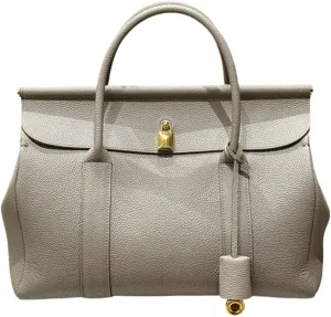Genuine Leather Tote Bag for Women, Top Handle Handbag, Elegant Lychee Print Shoulder Bag, Fashion Vintage Satchels.