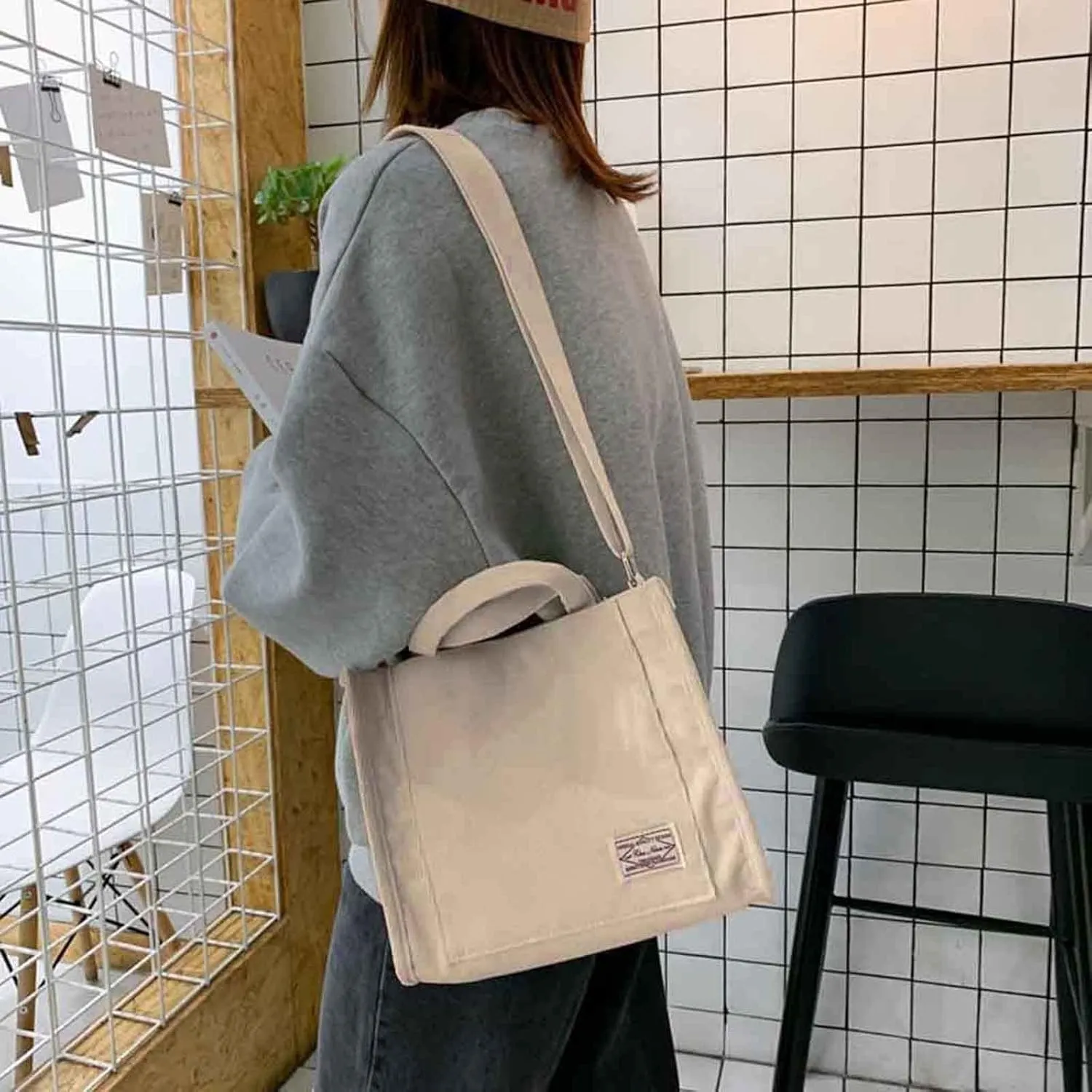 Girls' Polyester New Small Square Bag Korean Fashion Portable One Shoulder Drawstring Crossbod Bag Small Shoulder