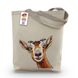 Goat Tote Bag 'Dub'- Gifts For Mom - Goat Lover Gift - Goat Gifts For Women -Handmade Totes - Hippie Hound Studios Canvas Totes - Cute Goat Reusable Shopping Bag - Grocery Bag - Beach Bag