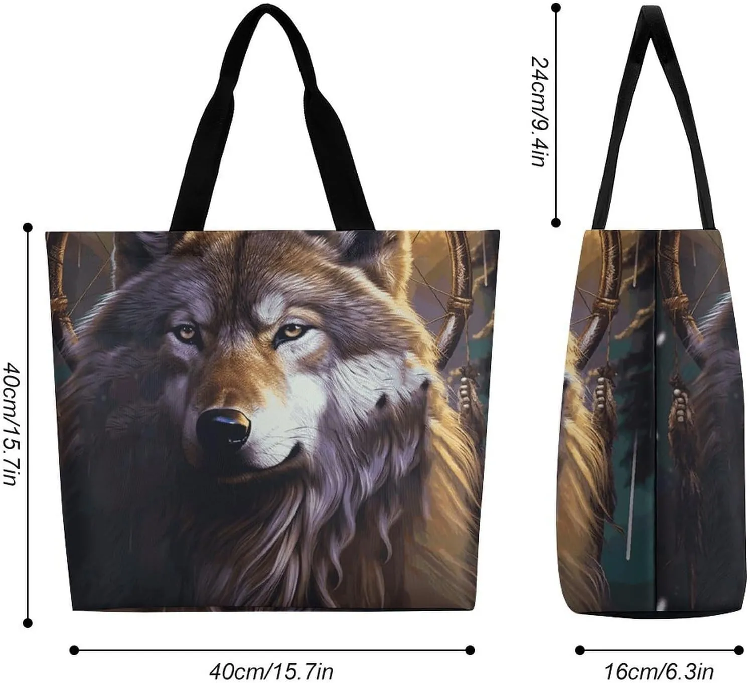 Hand Drawn Groundhog Beach Bag Reusable Tote Bag Foldable Grocery Bags Women Shopping Bags for Daily Essentials