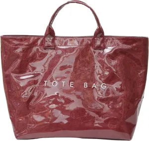 Handbag for Women Large Kraft Paper Letters Print Tote Bag Carry All Bag Top Handle Clear Hobo PVC Women's Tote Bag