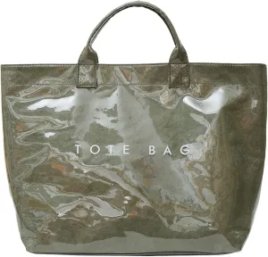 Handbag for Women Large Kraft Paper Letters Print Tote Bag Carry All Bag Top Handle Clear Hobo PVC Women's Tote Bag