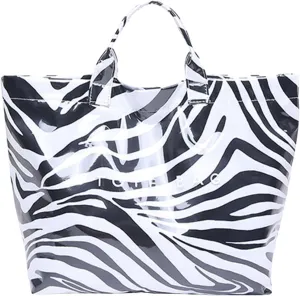 Handbag for Women Large Kraft Paper Letters Print Tote Bag Carry All Bag Top Handle Clear Hobo PVC Women's Tote Bag