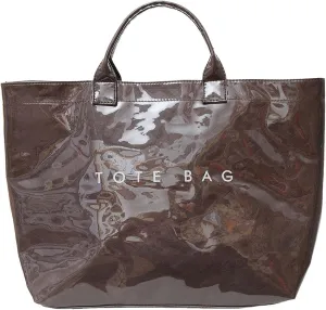 Handbag for Women Large Kraft Paper Letters Print Tote Bag Carry All Bag Top Handle Clear Hobo PVC Women's Tote Bag