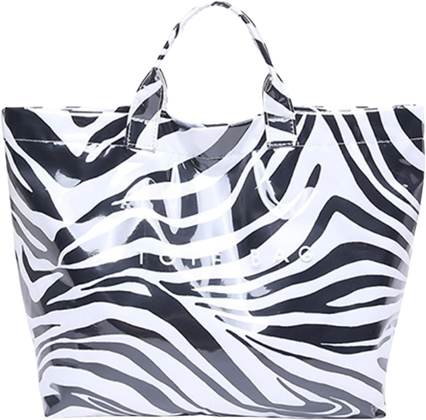 Handbag for Women Large Kraft Paper Letters Print Tote Bag Carry All Bag Top Handle Clear Hobo PVC Women's Tote Bag