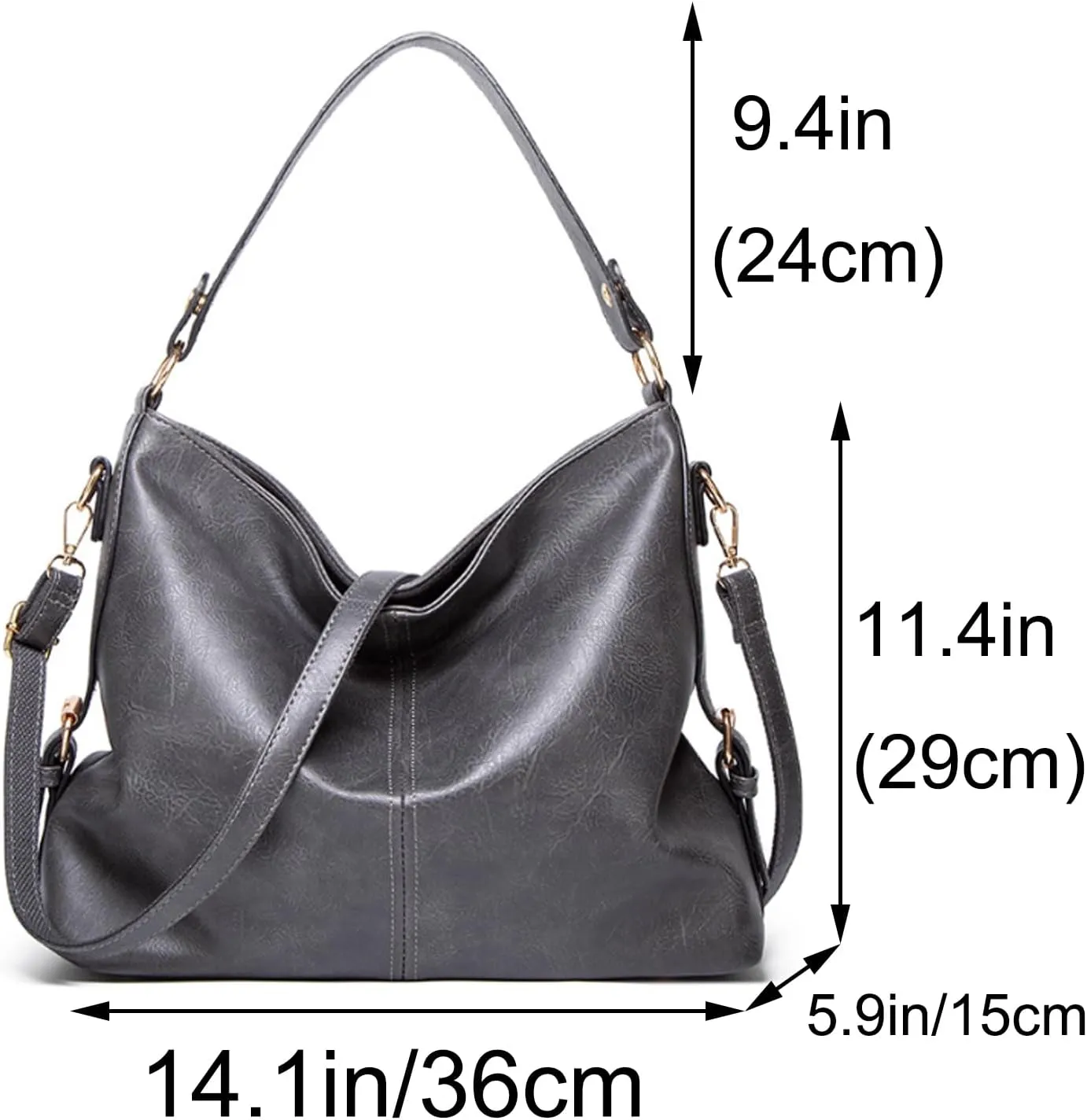 Handbag for Women PU Leather Shoulder Purses Shopper Hobo Crossbody Satchels