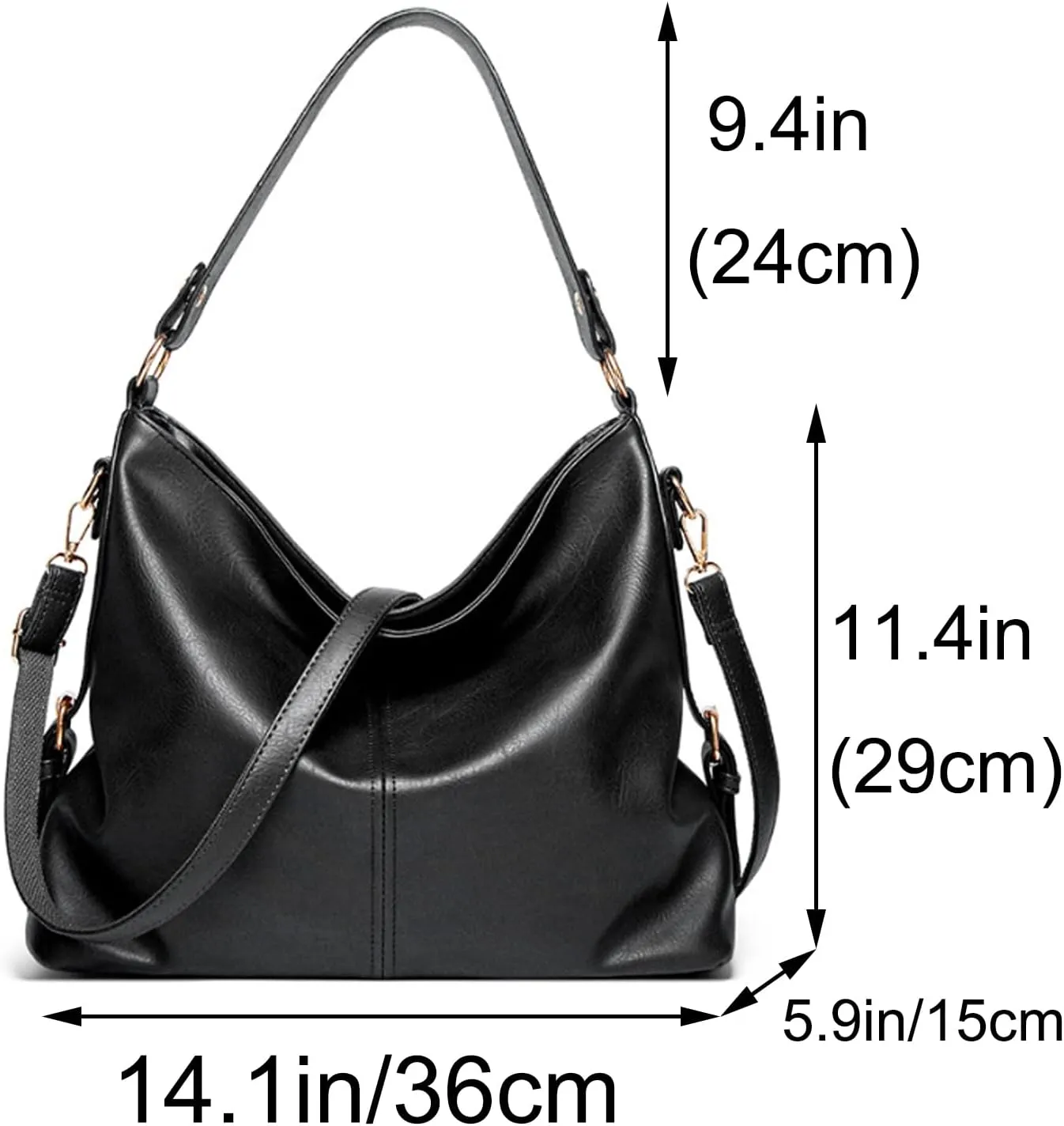 Handbag for Women PU Leather Shoulder Purses Shopper Hobo Crossbody Satchels