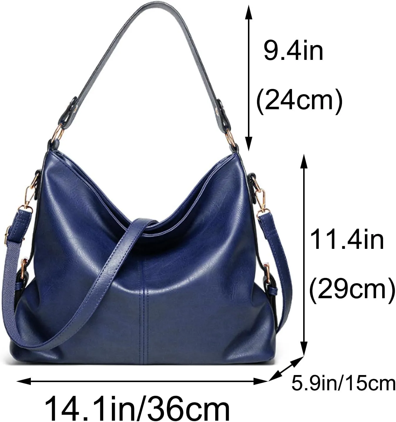 Handbag for Women PU Leather Shoulder Purses Shopper Hobo Crossbody Satchels