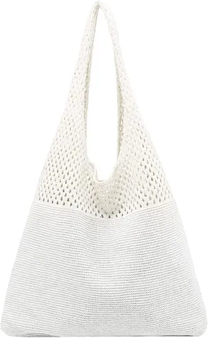 Handbag Under the Arm Purses Women's Spring/Summer Portable Retro Hollow Knitted Handheld One Shoulder Vest Bag